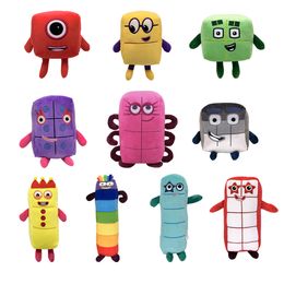 최고 품질의 귀여운 번호 블록 플러시 장난감 박제 인형 인형 영화 시리즈 만화 교육 박제 장난감 아이 아기 어린이 선물 154