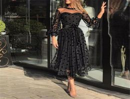 Womens Dress 2020 Spring Summer Plus Size Ladies Polka Dot Lace Mesh Maxi Dresses Evening Party Dress Vestidos Female Clothing Y208539643