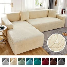 Waterproof Jacquard Sofa Covers 1/2/3/4 Seats Solid Couch Cover L Shaped Sofa Cover Protector Bench Covers 240514