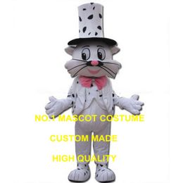 MR MASCOT COSTUME FACTORIA DISEGNO DELL'INGLIAMO DELL'INGROSSO DUE DUE CORSO CATTO BIANCO CATTO INIME COSTUME CARNIVALI