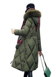 Winter Women Hooded Coat Ladies Fur Collar Thicken Warm Long Jacket Female Plus Size 5XL Outerwear Parka S57016547264