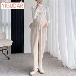 Maternity Clothes Pant Suspender Trouser Casual Pregnancy Women One-Piece Wide Leg Romper Overalls Strap Jumpsuit Streetwear L2405