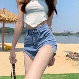 Women's Shorts Summer Black High-Waisted Short Micro Denim