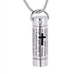IJD2207 New Design Tube Cremation Necklace Memorial Urn LOCKET Funeral Ashes Holder Keepsake Stainless Steel Jewelry2755569