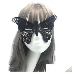 Party Masks Wholesale Black Y Lace Masquerade Mask For Carnival Halloween Half Face Ball Festive Supplies Drop Delivery Home Garden Dhmcx