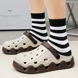 Slippers Summer Men Platform Couple Sandals Women Mix Colour Outdoor Wading Garden Shoes Non-Slip Slides Casual 36-45