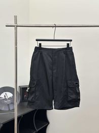 2024 Mens Shorts Pant Classic Street Sweat Pants Beach Short Zipper Pocket Summer Inverted Triangle Metal Badge Design Re-nylon Trousersgs4m