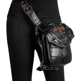 Steam Punk Gothic Cross Body Bag For Women039s Handbag Shoulder Fashion Rock Waist Pack Men Biker Small Leg Bags8860053