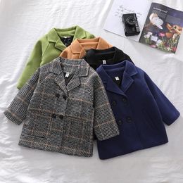 Jackets Autumn Winter Baby Boys Jacket Fashion Keep Warm Windbreaker Coat Long Sleeve Woollen Outerwear Kids Clothes
