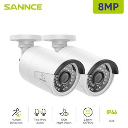 Wireless Camera Kits SANCE 4K POE night vision camera IP66 bidirectional voice human detection 2.8mm outdoor video 8MP safety CCTV camera J240518