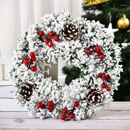 Decorative Flowers 32cm Christmas Wreath Door Garlands Hanging Oranments Merry Decor For Home Happy Year Navidad Arrival