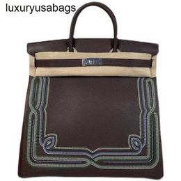 Tote Bags 40cm Hac Handbags Designer Bag Handmade Chinachic Embroidery Paris Catwalk Hand Sewn Wax Thread Large Platinum Mens Capacity Rj