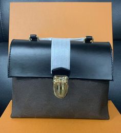 Classic Brown Designer Message Bags Women Handbag Genuine Leather Handle Floral Letters Checkers Plaid Crossbody Bag 0623015343842