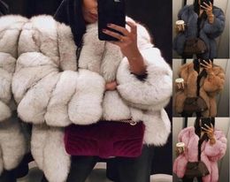 beautiful girl woman imitation fur coatS long sleeve warm female winter plus size 3XL 4XL fox coat6688969