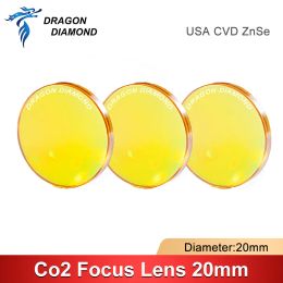 USA ZnSe CVD Co2 Laser Focus Lens Dia 20mm FL 38.1mm 50.8mm 63.5mm 76.2mm 101.6mm 127mm For Co2 Laser Engraving Cutting Machine