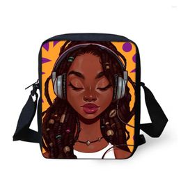 Shoulder Bags Mini For Girls Black Art African Printing Crossbody Bag Ladies Small Top Handle Females