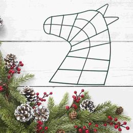 Decorative Flowers Mirror Wall Decor Garland Decoration Hanging Wreath Frame Ring Metal DIY Iron Support Horse Shaped Rack Accessories