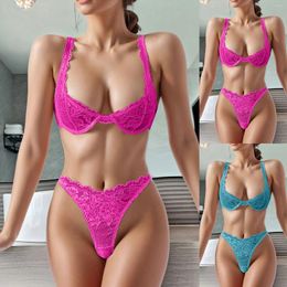 Bras Sets Sexy Babydoll Lace Bra And Panty Set Perspective Sex Erotic Costumes Lingerie Underwear Dress Porn For Women