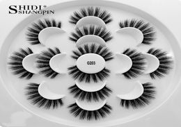 Whole 1 Box 7 Pairs 3D Mink Lashes Natural Long Cilios Mink False Eyelashes Volume Fake Lash Makeup Eyelash Extension Eyelashe4345967