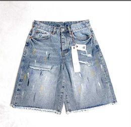 Mens Shorts Jeans Designer Jean Short Casual Slim Ripped Paint Zipper Patch Denim Shorts for Men Street Pu11441ak4
