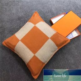 Simple Letter pillowcase living room plaid pillow cover square casual comfortable soft designer pillow slip home decor orange red black blue