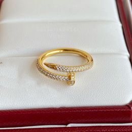 designer ring Gold plated 18K for woman US Size 6 7 8 Couple Ring Premium Gift T0P quality details consistent with official Set with Czech crystal with box 006