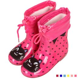 Boys Winter Girls Rainboots Children Rain Boots Cute Kids Toddler Cartoon For Raining Water Shoes CSH1212 L2405