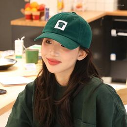 Ball Caps Japanese Original T-shirt Sticker Baseball Women Spring And Summer Outdoor Leisure Sunscreen Versatile Dark Green Men's Hat