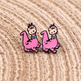 Stud Earrings Cute Movie Cartoon For Women Girl Earring Trendy Stainless Steel Dinosaur Ear Piercing Jewellery Party Gift