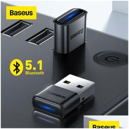 Usb Gadgets Baseus Bluetooth Adapter Dongle Adaptador 5.1 For Pc Laptop Wireless Speaker O Receiver Transmitter Drop Delivery Computer Ot6E7