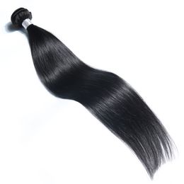 Facos de cabelo de cabelo nutural reto extensões de 14 a 24 polegadas de cor preta de cor preta pura.