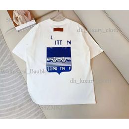 Louiseviution T Shirts Chest Letter Laminated Sleeve High Street Loose Oversize Casual Lvse T-Shirt Cotton Street Shorts Sleeve Clothes Lousi Vouton Shirts 551 947