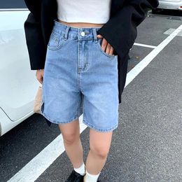 Women's Jeans Summer Fashion Women Jean Shorts Vintage Straight Denim Split Five-Point Pants Femme Y2k Streetwear Short Pant Mujer