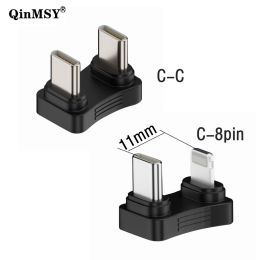 1Pcs Type-C 180 Degree Angled Adapter U Shape Male to 8Pin IOS Male Charging Power Adaptor 480Mbps Data Transfer Connector