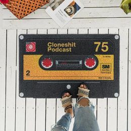 Carpets Retro Cassette Music Tape Floor Mat PVC Silk Loop Funny Entrance Door Living Room Kitchen Non-Slip Carpet Bathroom Doormat