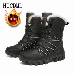 High Quality Winter Men Boots 2023 New Warm Thickened Plush Snow Boots Outdoor Work Casual Shoes Non-slip Mid-Calf Boots