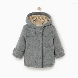 Jackets 2024 Baby Girl Boy Winter Coat Boys Fashion Casual Cotton Padded Wool Thickened Long Coats Children Kids Warm Hood Jacket