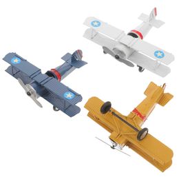 Aircraft Modle Retro metal Aeroplane model photography props childrens toys iron retro Aeroplane gliders double-sided pendants Aeroplane model toys random s2452022