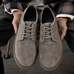 Casual Shoes Lace-Up Leather Men 2024 Non-Slip For Classic Oxfords Handmade Hiking Gents Men's