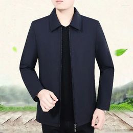 Men's Jackets Fashion Lapel Loose Zipper Solid Color Casual Coats Men Clothing 2024 Winter Oversized Korean Tops All-match
