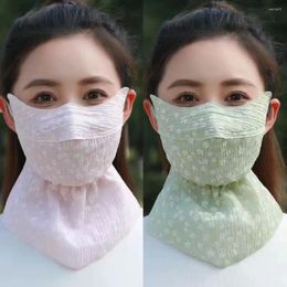 Cycling Caps Summer Women Face Cover Anti-UV Breathable Flower Sunscreen Mask Fashion Scarf Hiking Neck