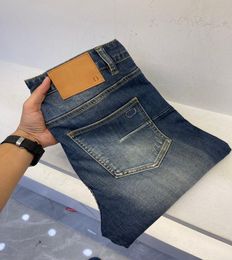 Autumn and winter 2022 latest designer jeans high quality comfortable stretch blue pencil pants fashion light washing process soli5806491