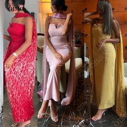 OIMG 3 Colors Dubai Arabic Long Shiny Evening Dresses Strapless Sequin Prom Gowns Formal Party Occasion Dress Vestidos de fiesta 240520