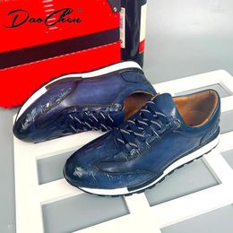 Casual Shoes BLACK BROWN BLUE REAL LEATHER FASHION SPORTS LACE UP WEDDING PARTY DAILY WALKING MEN