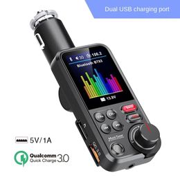 NEW Bluetooth Car Wireless FM Transmitter Radio Adapter Aux QC3.0 Charging Treble Bass Sound Music Player 1.8"QC3.0 PD USB Charger