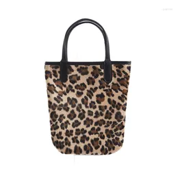 Shoulder Bags Vintage PU Leather Ladies Small Clutch Purse Handbags Leopard Women Mini Bucket Bag Fashion Design Female Tote