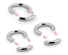 5 Size Male Penis Ring Stainless Steel Scrotum BDSM Bondage Weight Magnetic Ball Scrotum Stretcher Cock Lock Ring Delay Ejaculatio6888407