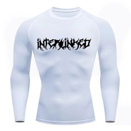 Compression White Shirt Long Sleeve Mens Bodybuilding T-Shirt Quick Drying Gym Running Top Sports Summer Black Gym Short Sleeve 240521