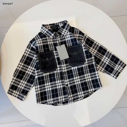 Top baby t shirt lapel kids clothes Long sleeved letters Button Pattern girls boys tee spring formal clothing