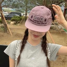 Korean Designer Niche Quick-drying Nylon Womens Hats Summer Sunscreen Fashion Embroidery Contrasting Colour Baseball Caps Men 240521